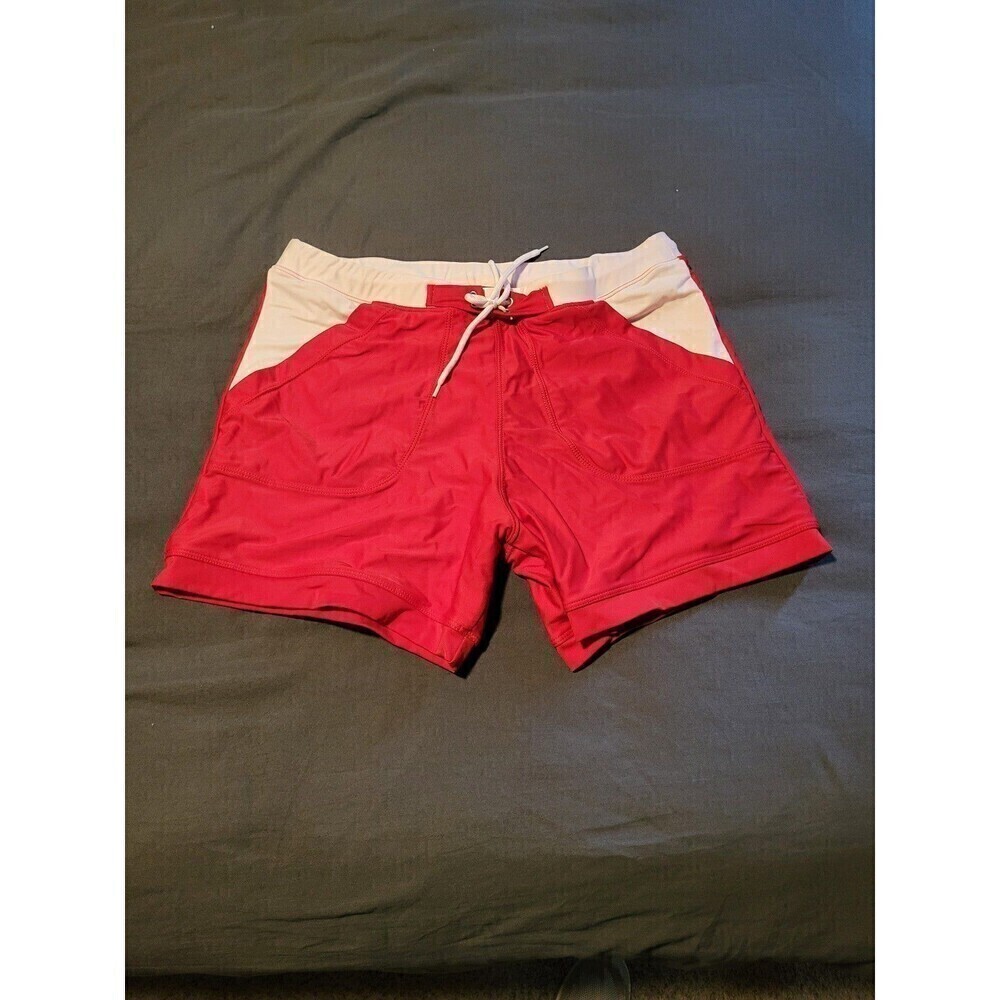 Coofandy 5" Inseam Red White Swim Trunk Men's Size XL